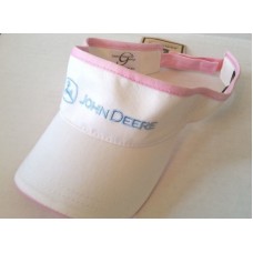 Ladies John Deere Adjustable Visor HatNew w/TagsWhite/Pink  eb-65854747